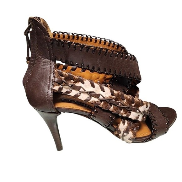 Ralph Lauren Collection Sandals in Blanket Stitched Leather and Calf Hair EU 38B - Picture 4 of 10